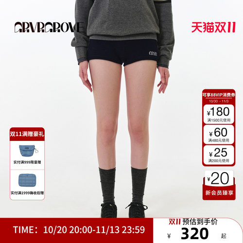 GRVR GROVE官方旗舰店FW秋季款毛织短裤韩系女GF5KB01C