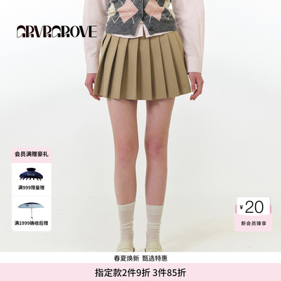 GROVE官方旗舰店FW秋季款短款百褶裙女款韩版 GF5SK07C