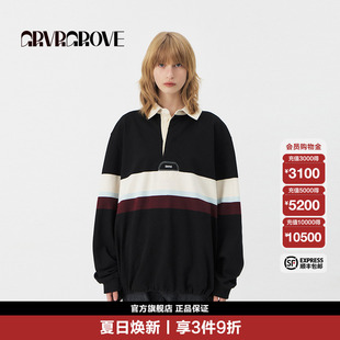 新款 25PS 春季 复古拼色 撞色翻领卫衣学院polo衫 现货 GROVE