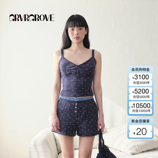 GROVE官方旗舰店2025BS系列夏季 女碎花吊带针织背心BM5SL05M 新款