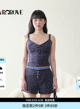 GROVE官方旗舰店BS系列夏季款女碎花吊带针织背心BM5SL05M