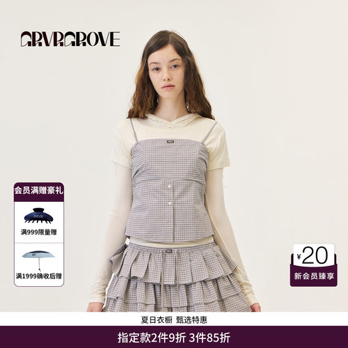 GRVR GROVE官方旗舰店26PS春季梭织背心可拆卸肩带吊带GP26TSC27