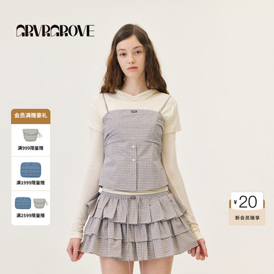 GROVE官方旗舰店2026PS春季新款梭织背心可拆卸肩带吊带GP26TSC27