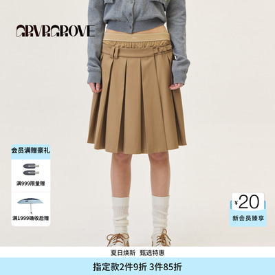 GROVE官方旗舰店2026PS春季新款长裙韩系休闲下装女 GP26SKC16