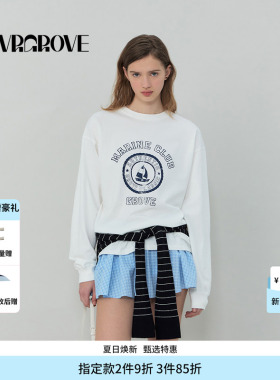 GROVE官方旗舰店SS春夏款女士圆领长袖T恤GS5SW52M