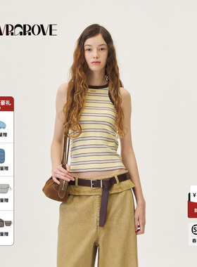 GROVE官方旗舰店2026PS春季新款针织背心撞色条纹内搭 GP26TSK13