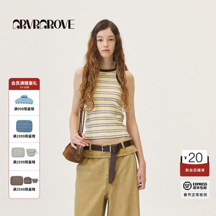 GROVE官方旗舰店2026PS春季新款针织背心撞色条纹内搭 GP26TSK13