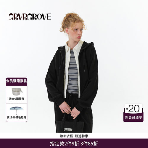 GRVR GROVE官方旗舰店 FW秋季款圆领长袖条纹T恤女款 GF5TS02C