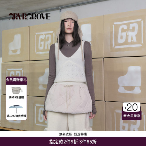 GRVR GROVE官方旗舰店 WT冬季款毛织背心大V领女GCW5KN15