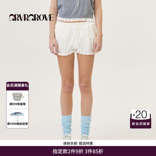 GRVR GROVE官方旗舰店2026PS春季梭织短裤韩系休闲女 GP26PTC63