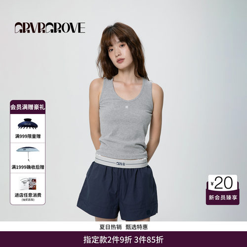 GRVR GROVE官方旗舰店SS春夏款女士V领针织背心GCM5SL01