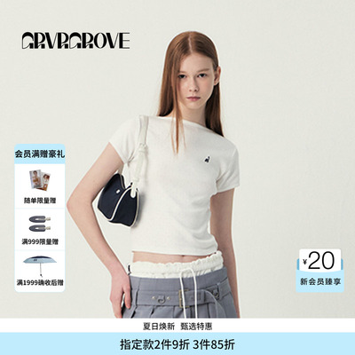 GROVE官方旗舰店SS春夏款女士小帆船短袖T恤GS5TS25M