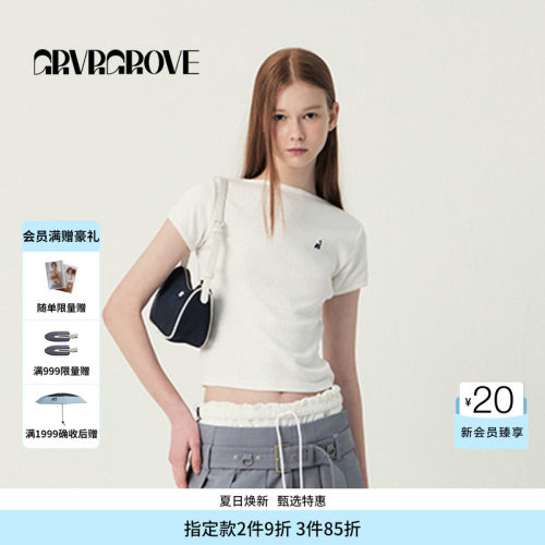 GROVE官方旗舰店SS春夏款女士小帆船短袖T恤GS5TS25M