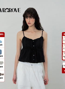 GROVE官方旗舰店2025SS春夏新款女士娃娃衫吊带背心韩系GS5TS33M