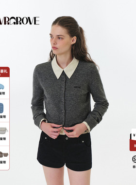【明星同款】GROVE 2025FW秋季款长袖针织开衫女款 GF5KN05J