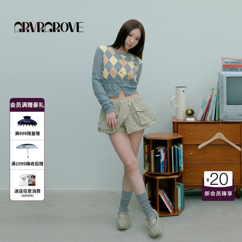 【林娜琏同款】GRVR GROVE官方旗舰店26PS裙裤大口袋 GP26PTC26
