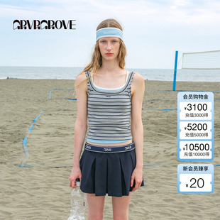 GROVE官方旗舰店2025夏日新款 条纹针织背心内搭外穿打底GM5SL03M