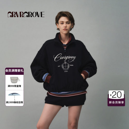 GRVR GROVE官方旗舰店26FW秋季新款韩系套头长袖卫衣 GF26SWK01