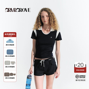 GROVE官方旗舰店2025HS夏日款撞色短袖polo衫翻领上衣 GM5TS07M