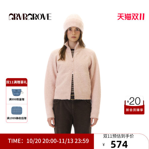 GRVR GROVE官方旗舰店 WT冬季款长袖毛衫外套毛衣开衫GCW5KN09
