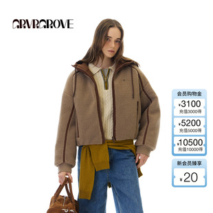 女 GROVE官方旗舰店 宽松休闲短夹克上装 新款 GCW5JP04 2025WT冬季