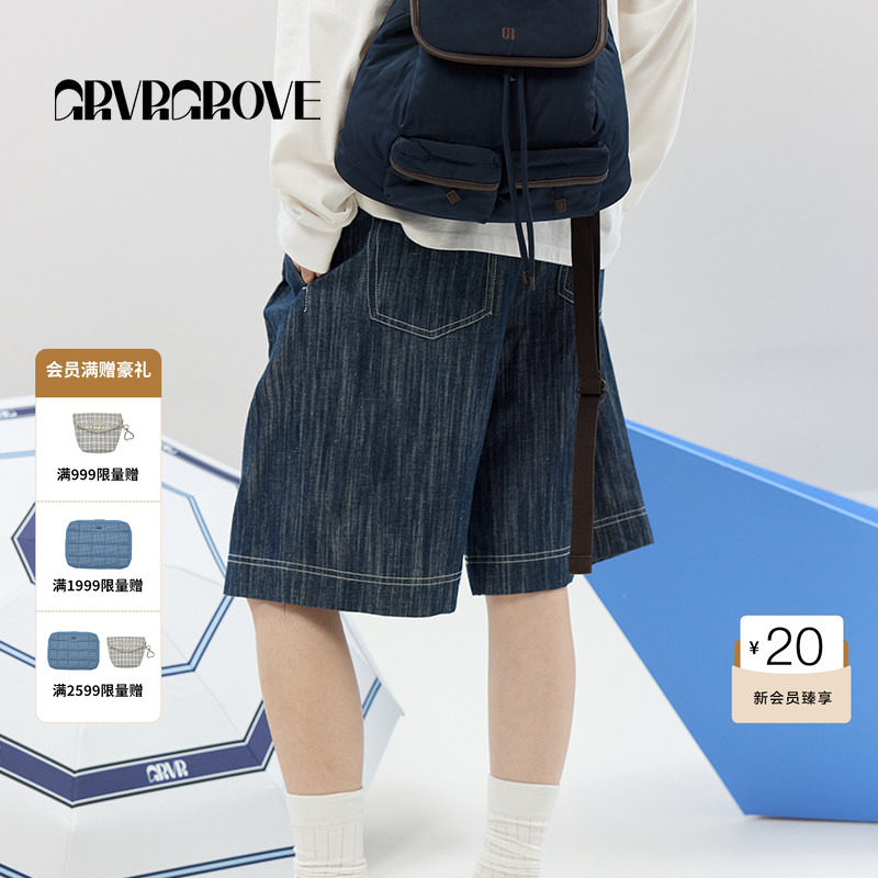 GROVE官方旗舰店25SS春夏款女士系带梭织休闲中裤 GCM5