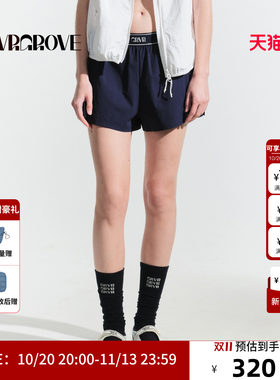 GRVR GROVE官方旗舰店HS夏日款女士松紧腰梭织短裤GM5PT01C