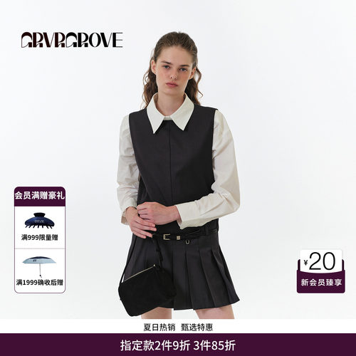 GRVR GROVE官方旗舰店FW秋季款无袖连衣裙韩系女 GF5OP02M
