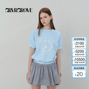 GROVE官方旗舰店2025SS春夏女士新款 T恤GS5SW53M 小毛圈短袖