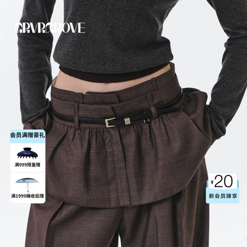 GROVE官方旗舰店 2025FW秋季款女士细腰带配饰百搭 GF5BT11C