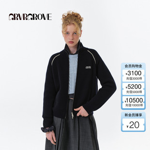 女外套 GROVE官方旗舰店2025FW秋季 拉链开衫 毛织长袖 GF5KN08C 新款