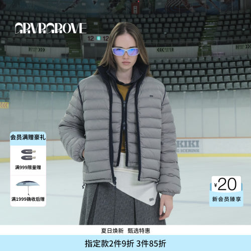 GROVE官方旗舰店 WT冬季款排骨羽绒马甲短外套女 GCW5VT02