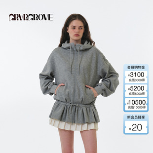 长袖 新款 卫衣开衫 韩版 GF5HD02C GROVE官方旗舰店 女款 2025FW秋季
