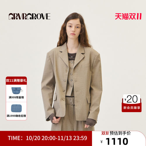 GRVR GROVE官方旗舰店2026PS春季西装外套韩系休闲廓形GP26JKC60