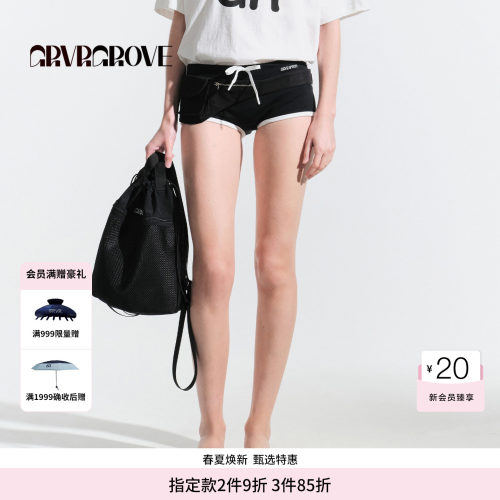 GROVE官方旗舰店HS夏日款女士撞色针织短裤 GM5PT05M