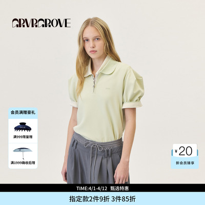 GROVE官方旗舰店2026PS春季新款短袖POLO衫韩系套头衫 GP26TSC65