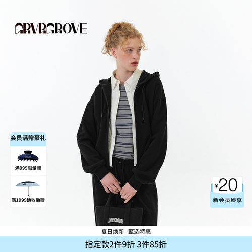 GROVE官方旗舰店 FW秋季款圆领长袖条纹T恤女款 GF5TS02C
