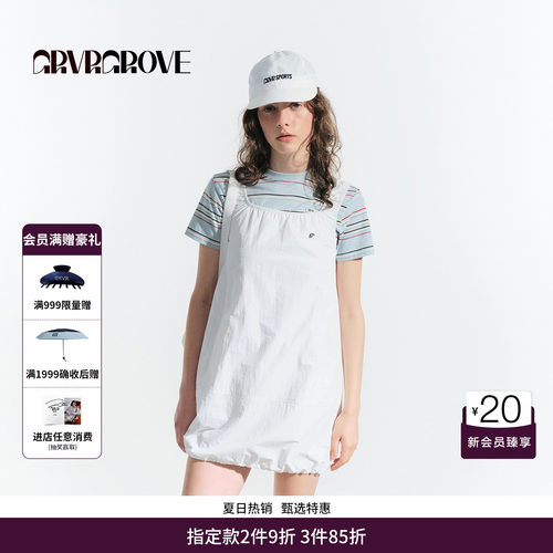 GRVR GROVE官方旗舰店HS夏日款女士无袖梭织连衣裙 GM5OP01M