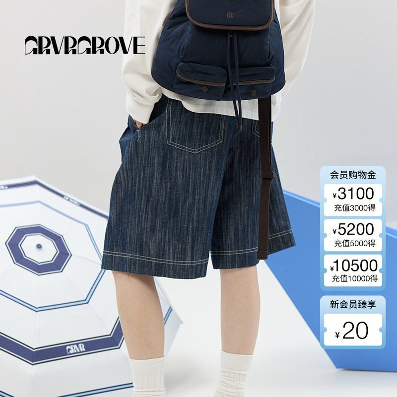 GROVE官方旗舰店25SS春夏新款女士系带梭织休闲中裤 GCM