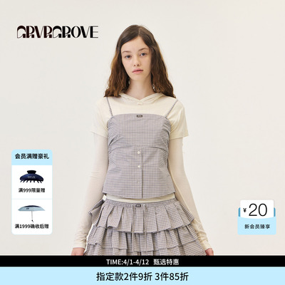 GROVE官方旗舰店2026PS春季新款梭织背心可拆卸肩带吊带GP26TSC27