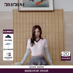 【林娜琏同款】GRVR GROVE官方旗舰店26SS针织衫假三件GS26KNC11