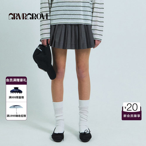 GRVR GRVR GROVE官方旗舰店26SS春夏韩系百褶短裙女 GS26SKC62