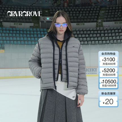 GROVE官方旗舰店 2025WT冬季新款排骨羽绒马甲短外套女 GCW5VT02