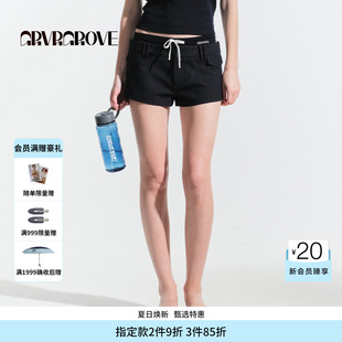 GROVE官方旗舰店HS夏日款梭织短裤竖条纹下装女 GM5PT03M