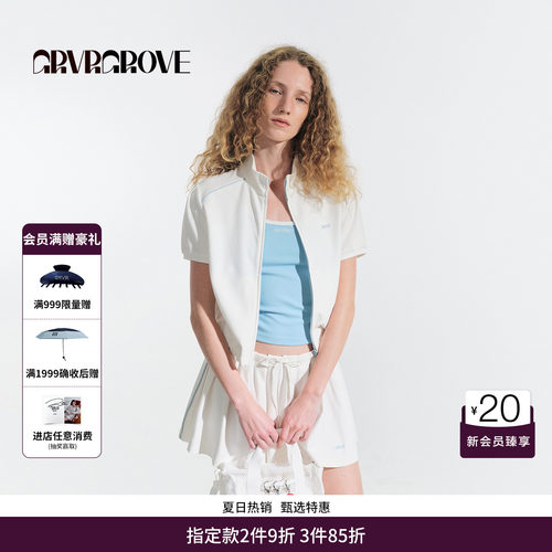 GRVR GROVE官方旗舰店HS夏日款小立领短袖休闲T恤GM5TS01C