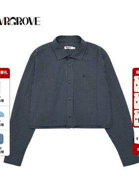 【博主同款】GROVE2025FW秋季新款格纹长袖衬衫翻领女款 GF5SH01C