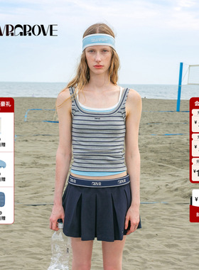 GROVE官方旗舰店2025夏日新款条纹针织背心内搭外穿打底GM5SL03M