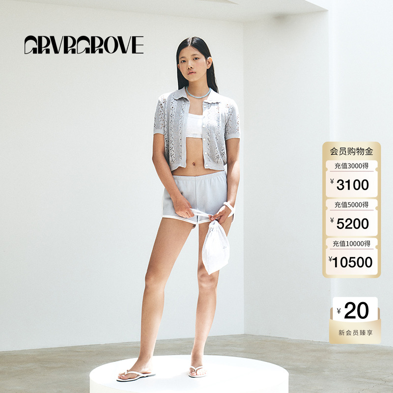 GRVRGROVE镂空针织开衫