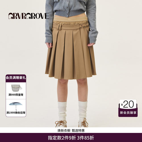 GRVR GROVE官方旗舰店2026PS春季新款长裙韩系休闲女 GP26SKC16