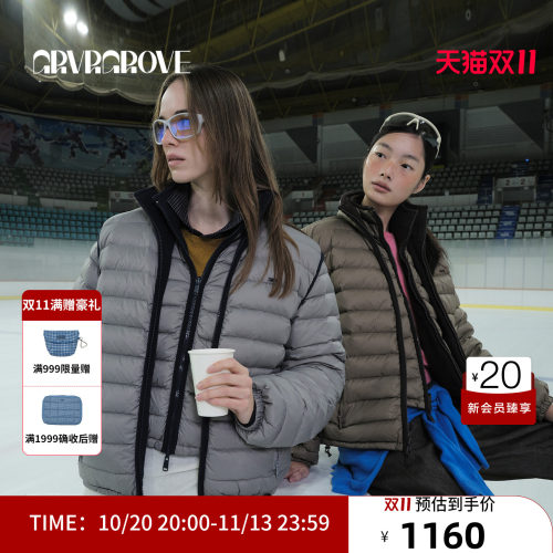 GRVR GROVE官方旗舰店 WT冬季款短装排骨羽绒服双面外套GCW5DJ04